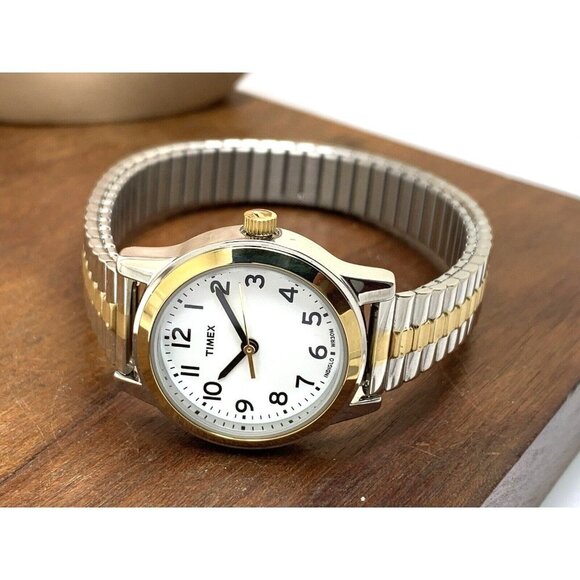 Timex Women\'s Watch T2N068 Quartz Indiglo White Dial Two Tone Stainless … main image 4